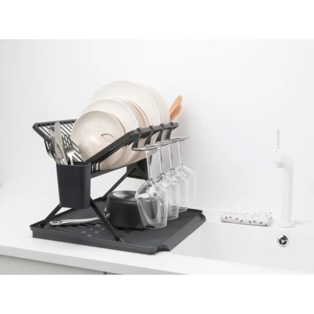 Brabantia｜Foldable Dish Drying Rack X型碗碟瀝水架連酒杯架｜33 x 42 x 51cm｜兩種顏色