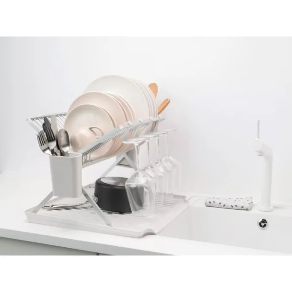 Brabantia｜Foldable Dish Drying Rack X型碗碟瀝水架連酒杯架｜33 x 42 x 51cm｜兩種顏色