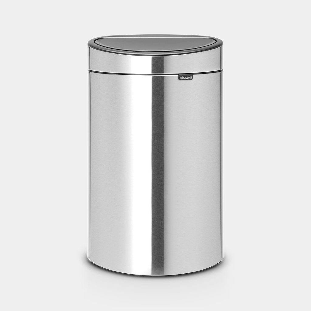 Brabantia｜Touch Bin New Recycle semi-circular flat back flip-up trash can 10＋23L｜recycling dual-use｜Brushed unprinted sand steel