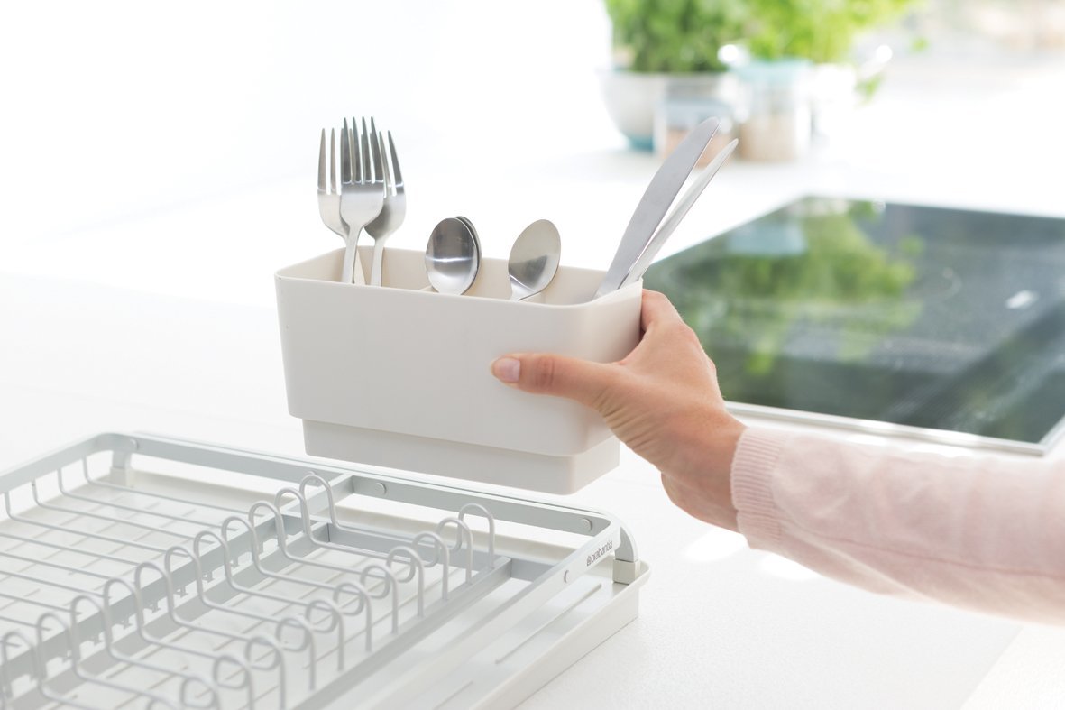 Brabantia｜Dish Drying Rack 闊身碗碟箕連底盆｜深/淺灰