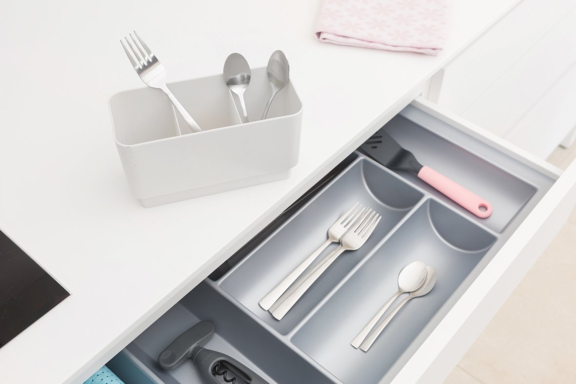 Brabantia｜Dish Drying Rack 闊身碗碟箕連底盆｜深/淺灰