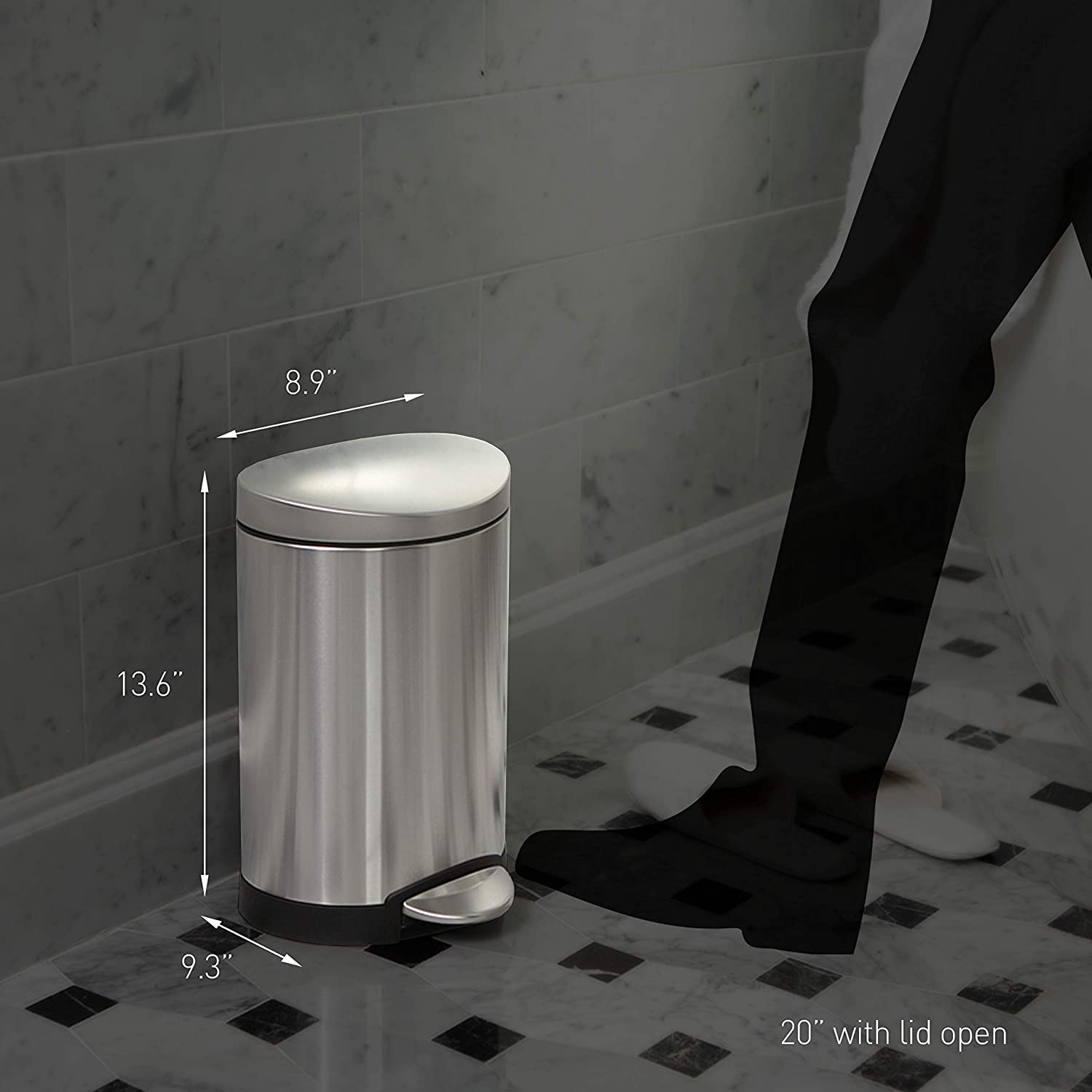Simplehuman｜Semi-round Pedal Bin 6L｜3 colors