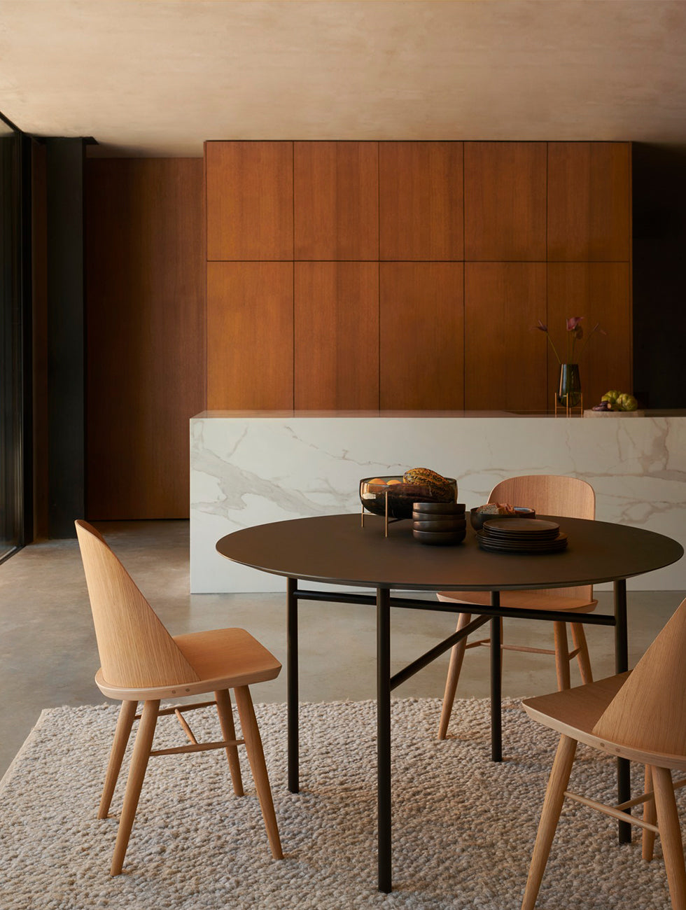 Menu - Denmark｜Norm Architects｜New Norm Bowl Ø17.5 cm Nordic glazed ceramic dinner bowl｜Dark Glazed dark gray glaze