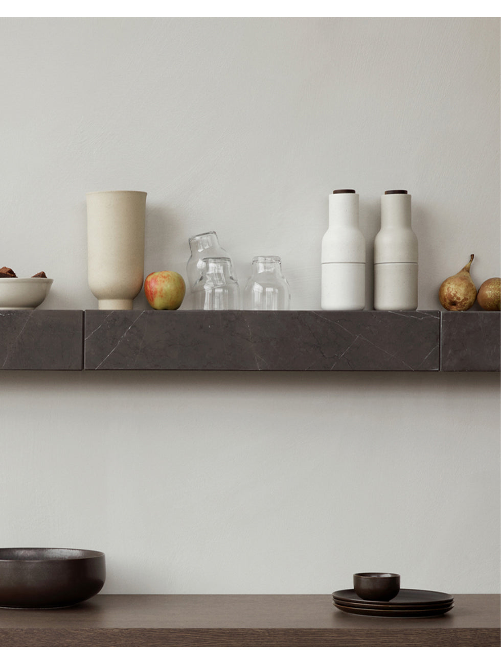 Menu - Denmark｜Norm Architects｜New Norm Bowl Ø17.5 cm Nordic glazed ceramic dinner bowl｜Dark Glazed dark gray glaze